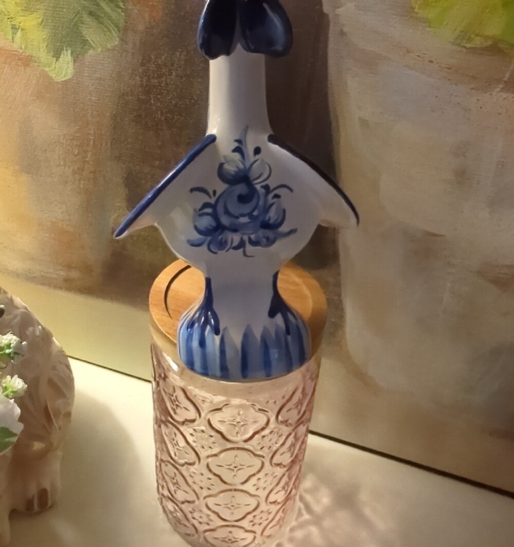Portugal 79 Vintage Blue and White Ceramic Rooster Figurine - Picture 6 of 9